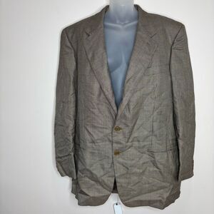 Vintage Giorgio Armani Suit Coat Size 44 Silk Wool Blazer Italian Made tan brown